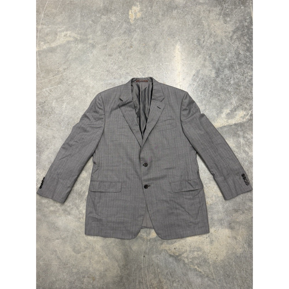 Hickey Freeman Loro Piana Tasmanian 150 Mens 44R Gray Wool Silk Blazer USA Made
